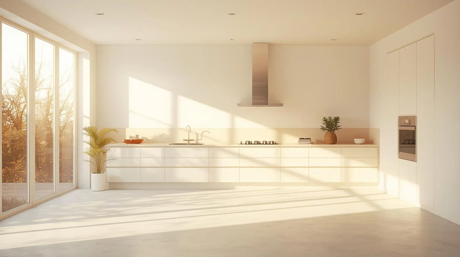 정돈된 주방 조리대와 싱크대